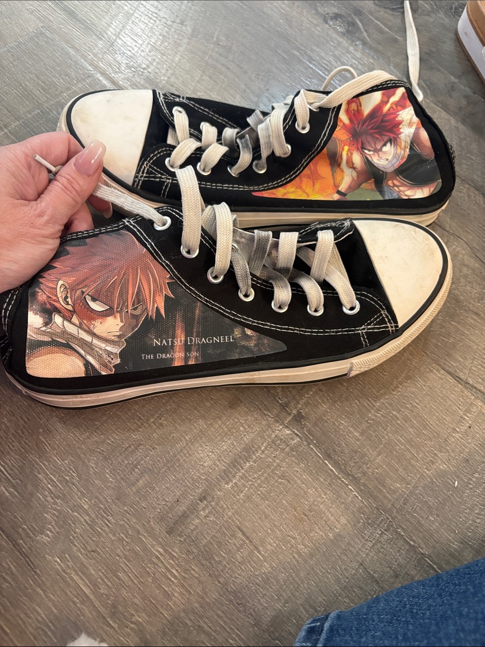 Black Anime Graphic Kids High-Top Sneakers